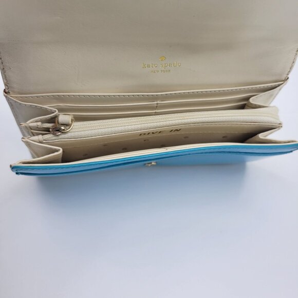 Kate Spade Poolside Wish You We’re Here Dive In Wallet Poolside Print *READ* - Picture 9 of 13
